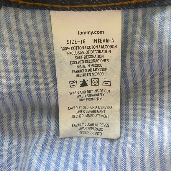 VINTAGE Y2K TOMMY HILFIGER JEANS SIZE 16A DARK WASH STRAIGHT LEG BOYFRIEND NWT - Picture 7 of 15